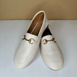 Quince Ivory Loafers with Gold Detail